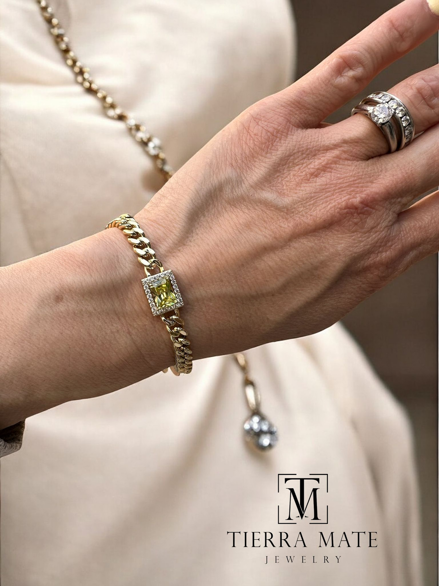 Pulsera Zirconia Amarilla