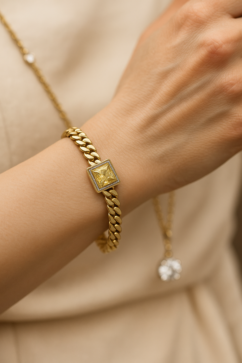 Pulsera Zirconia Amarilla